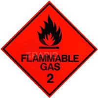 REDSIGN 'Flammable Gas' Van Sticker 100 x 100mm.