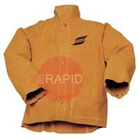 0700010002 ESAB Full Leather Welding Jacket, Large - EN ISO 11611:2015