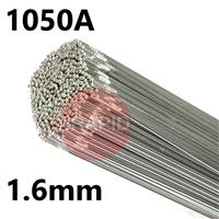 10501620T 1050 Aluminium Tig Wire, 1.6mm Diameter x 1000mm Cut Lengths - AWS A5.10 92 ER1100. 2.0kg Pack