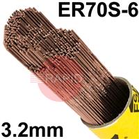 126432R150 ESAB OK Tigrod 12.64 3.2mm Steel TIG Wire, 5Kg Pack - AWS A5.18 ER70S-6