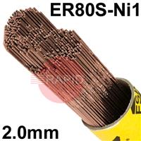 132320R150 ESAB OK Tigrod 13.23 2mm TIG Wire, 5Kg Pack. ER80S-Ni1