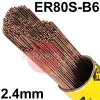 133224R150 ESAB OK Tigrod 13.32 Steel TIG Wire, 2.4mm Diameter x 1000mm Cut Lengths - AWS A5.28 : ER80S-B6, 5Kg Pack