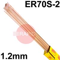 151250 SIFSteel A15 Steel Tig Wire, 1.2mm Diameter x 1000mm Cut Length - AWS A5.18 ER70S-2. 5.0kg Pack