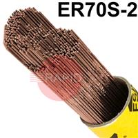 15165 ESAB OK Tigrod 12.62 Steel TIG Wire, 1000mm Cut Lengths - AWS A5.18 ER70S-2, 5Kg Pack.