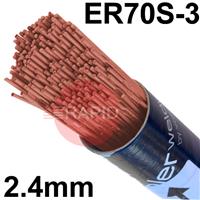 152450B Bohler EML 5 Steel Tig Wire, 2.4mm Diameter x 1000mm Cut Lengths - AWS A5.18 ER70S-3. 5.0kg Pack