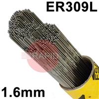 165316R150 Esab OK Tigrod 309L Stainless Steel Tig Wire, 1.6mm Diameter x 1000mm Cut Lengths - AWS A5.9 ER309L. 5.0kg Pack