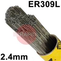 165324R150 Esab OK Tigrod 309L Stainless Steel Tig Wire, 2.4mm Diameter x 1000mm Cut Lengths - AWS A5.9 ER309L. 5.0kg Pack