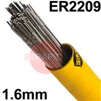168616R150 Esab OK Tigrod 2209 Duplex Tig Wire, 1.6mm Diameter x 1000mm Cut Lengths - AWS A5.9: ER2209. 5.0kg Pack