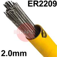 168620R150 Esab OK Tigrod 2209 Duplex Tig Wire, 2.0mm Diameter x 1000mm Cut Lengths - AWS A5.9: ER2209. 5.0kg Pack