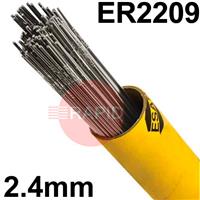 168624R150 Esab OK Tigrod 2209 Duplex Tig Wire, 2.4mm Diameter x 1000mm Cut Lengths - AWS A5.9: ER2209. 5.0kg Pack
