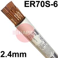 182450 Esab Filarc PZ6500 Steel Tig Wire, 2.4mm Diameter x 1000mm Cut Lengths - AWS A5.18 ER70S-6. 5.0kg Pack