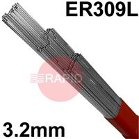 309325 309L Stainless Steel Tig Wire, 3.2mm Diameter x 1000mm Cut Lengths - AWS A5.9 ER309L. 5.0kg Pack