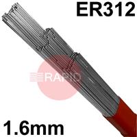 312165 312 Stainless Steel Tig Wire, 1.6mm Diameter x 1000mm Cut Lengths - AWS A5.9 ER312. 5.0kg Pack