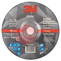3M-51750 3M Silver Depressed Centre Grinding Wheel 178mm x 7mm x 22.23mm (Box of 10)