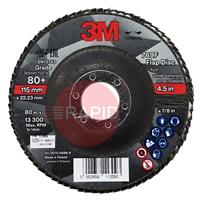 3M-51995 3M Silver Conical Flap Disc 769F 115mm x 22.23mm, 80+ Grit (Box of 10)
