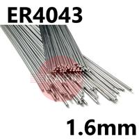 40431625 4043 (NG21) Aluminium Tig Wire, 1.6mm Diameter x 1000mm Cut Lengths - AWS 5.10 ER4043. 2.5kg Pack