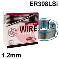 581409 Lincoln Electric LNM 304 LSi Stainless Steel Mig Wire 1.2mm Diameter 15Kg Reel, ER308LSi, G 19 9 L Si