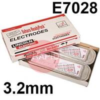 597066 Lincoln Electric 7028 SRP, 3.2mm Low Hydrogen Electrodes, 350mm Long, 15Kg Pack (10 x 1.5Kg 30 Rod Packs), E7028 H 4R