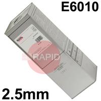 ED010283 Lincoln Fleetweld 5P+ Cellulosic Electrodes 2.5mm Diameter x 350mm Long. 22.7kg Easy Open Can. E6010