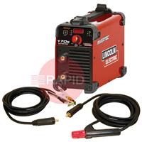 K12035-1P Lincoln Invertec 170S 230V Arc Welder, Ready to Weld Package with Cable Set