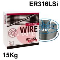 P581423 Lincoln Electric LNM, 316LSi Stainless Steel MIG Wire, 15Kg Reel, ER316LSi