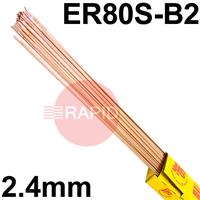 RA322450 SIFSteel A32 Steel Tig Wire, 2.4mm Diameter x 1000mm Cut Lengths - AWS A5.28 ER80S-B2. 5.0kg Pack