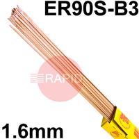 RA331650 SIFSteel A33 Steel Tig Wire, 1.6mm Diameter x 1000mm Cut Lengths - AWS A5.28 ER90S-B3. 5.0kg Pack