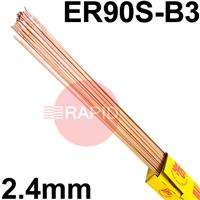 RA332450 SIFSteel A33 Steel Tig Wire, 2.4mm Diameter x 1000mm Cut Lengths - AWS A5.28 ER90S-B3. 5.0kg Pack