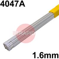 RO161625 SIF Sifalumin No.16 4047A Aluminium Tig Wire, 1.6mm Diameter x 1000mm Cut Lengths - EN ISO 17672 S AL 4047A (AlSi12) - 2.5kg Pack