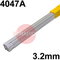 RO163225 SIF Sifalumin No.16 4047A Aluminium Tig Wire, 3.2mm Diameter x 1000mm Cut Lengths - EN ISO 17672 S AL 4047A (AlSi12) - 2.5kg Pack