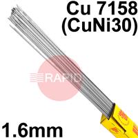 RT731650 SIFAlloy No 73 Special Alloy Tig Wire, 1.6mm Diameter x 1000mm Cut Lengths - ISO 24373: Cu7158 (CuNi30). 5.0kg Carton