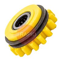 W001062 Kemppi Compressing Feed Roll. 1.4mm to 1.6mm knurled  Yellow