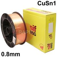 WO980812 Sifmig 985 98.5% copper wire 0.8 mm Dia 12.5 kg Spl, ISO 24373 Cu 1898 (CuSn1), BS: 2901 C7