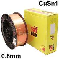 WO980840 Sifmig 985 98.5% copper wire 0.8 mm Dia 4.0 kg Spl, ISO 24373 Cu 1898 (CuSn1), BS: 2901 C7