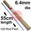 42-049-003 1/4" Flux Coated Slice Electrodes 22" Long. Box of 100