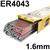 RF0616  Esab OK Tigrod 4043 Aluminium Tig Wire, 1.6mm Diameter x 1000mm Cut Lengths - AWS A5.10 R4043. 2.5kg Pack