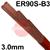 EXCTINOXBL  Lincoln LNT 20 Steel Tig Wire, 3.0mm Diameter x 1000mm Cut Lengths - AWS A5.28 ER90S-B3. 5.0kg Pack