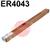 ED70195  Lincoln Superglaze 4043 Aluminium TIG Wire, 1000mm Cut Lengths - AWS 5.10 ER4043. 5Kg Pack