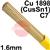 W026271  SIFSILCOPPER No 985 Copper Tig Wire, 1.6mm Diameter x 1000mm Cut Lengths - ISO 24373: Cu 1898 (CusSn1), BS 2901: C7. 1.0kg Pack