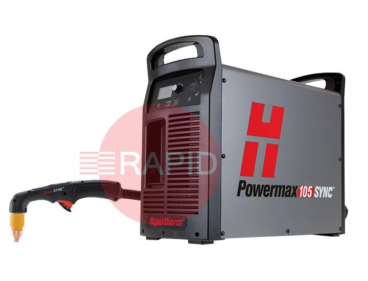 059679  Hypertherm Powermax 105 SYNC Plasma Cutter with 75 Degree 7.6m Hand Torch, 230 - 400v CE
