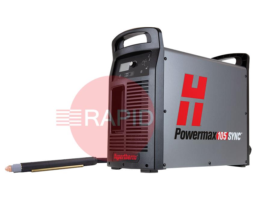 059682  Hypertherm Powermax 105 SYNC Plasma Cutter with 180° 7.6m Machine Torch & CPC Port, 230 - 400v CE
