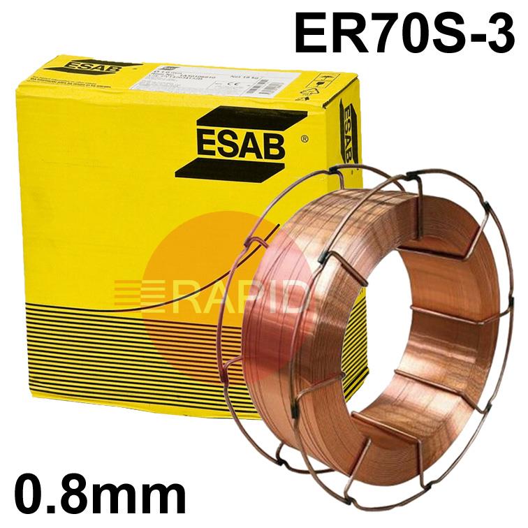 1258087700  ESAB OK Autrod 12.58, 0.8mm MIG Wire, 15Kg Reel. ER70S-3