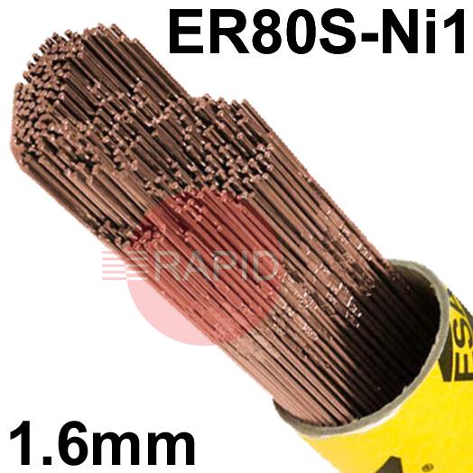 132316R150  ESAB OK Tigrod 13.23 1.6mm TIG Wire, 5Kg Pack. ER80S-Ni1