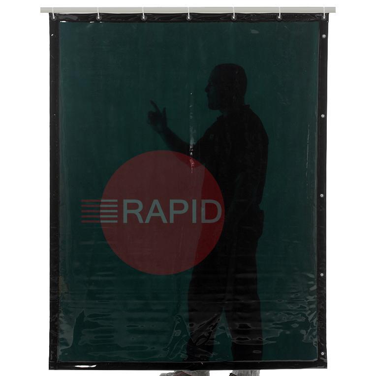 14.16.06  Cepro Green-6 Welding Curtain with Eyelets All Around - 180cm x 180cm (6ft x 6ft) EN 25980