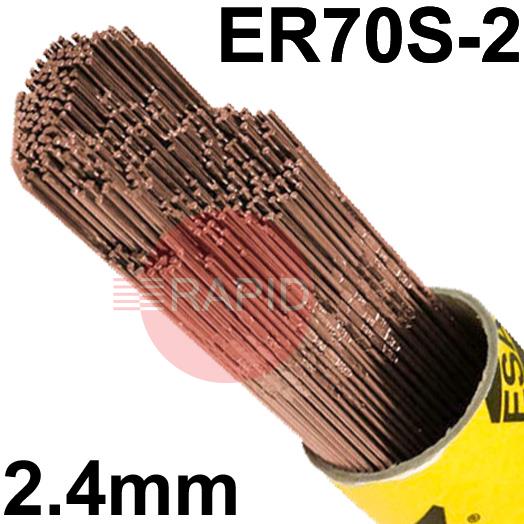 152450E  Esab OK Tigrod 12.62 Steel Tig Wire, 2.4mm Diameter x 1000mm Cut Lengths - AWS A5.18 ER70S-2. 5.0kg Pack