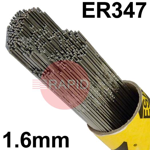 162116R150  ESAB OK Tigrod 347 Stainless TIG Wire, 1.6mm Diameter 5Kg Pack, ER347