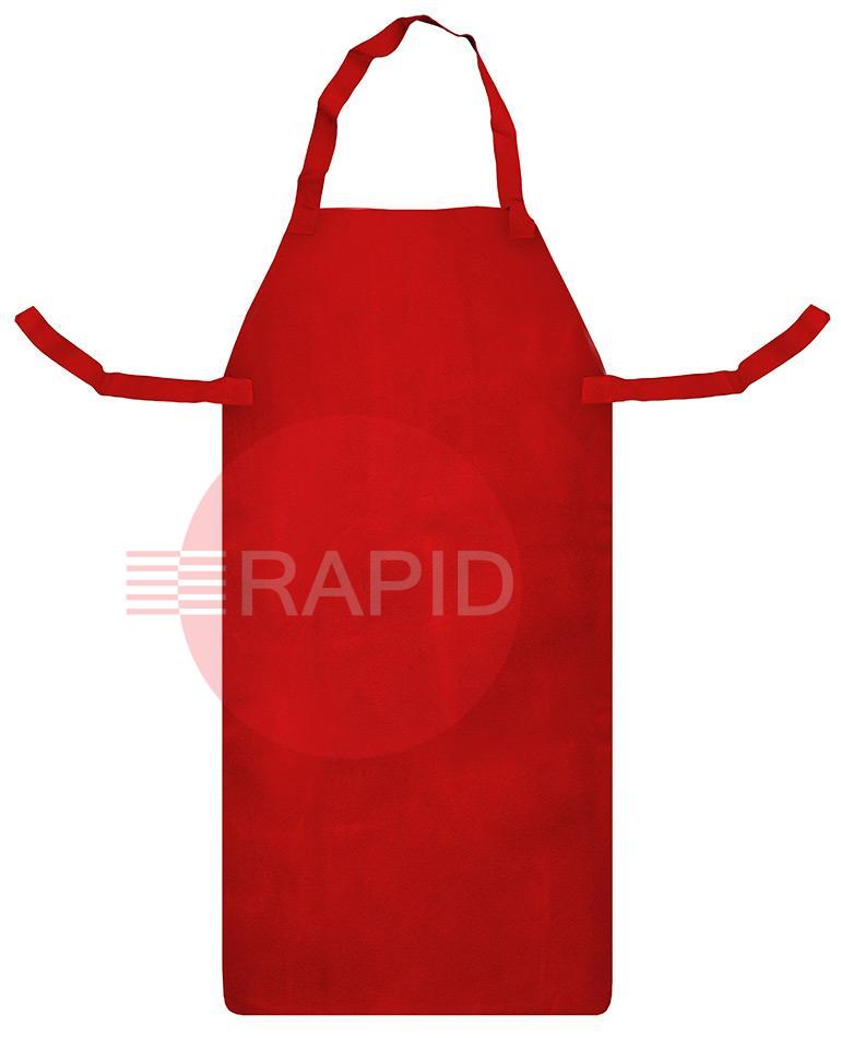 1897  Red Leather Welding Apron with Ties - 24 x 42 (61 x 107cm), EN470