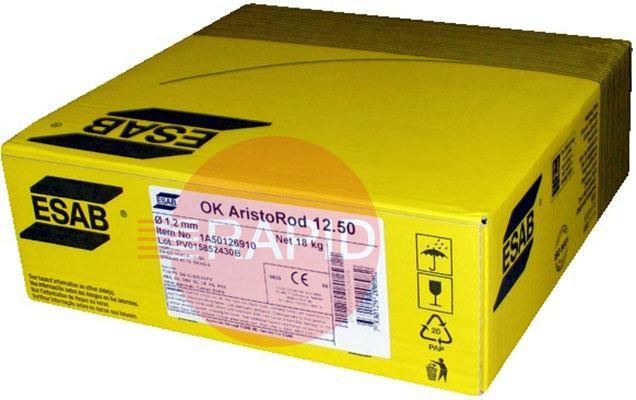 1A50106910  ESAB OK AristoRod 12.50 1.0mm MIG Wire, 18kg Carton. ER70S-6