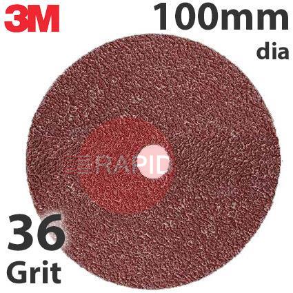 3M-89713  3M 782C Fibre Disc, 100mm Diameter,  36+ Grit, Box of 25
