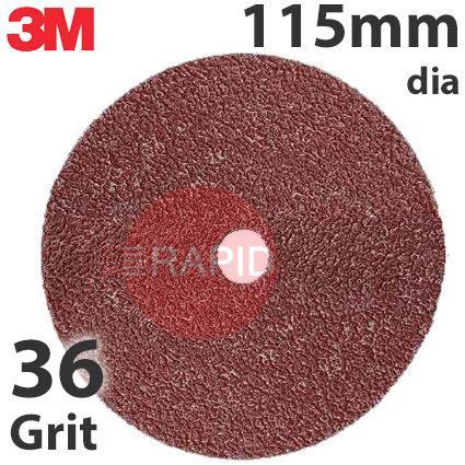 3M-89714  3M 782C Fibre Disc, 115mm (4.5) Diameter, 36+ Grit, Box of 25